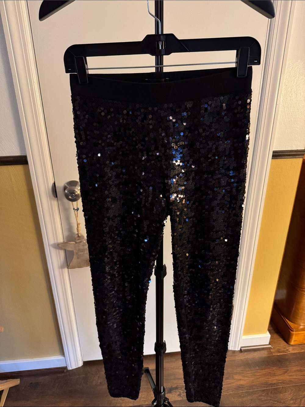 Express Black Sequin Leggings